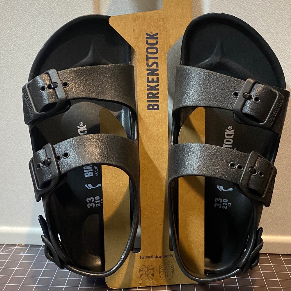 Birkenstock Dark Gray Double-Strap Sandals